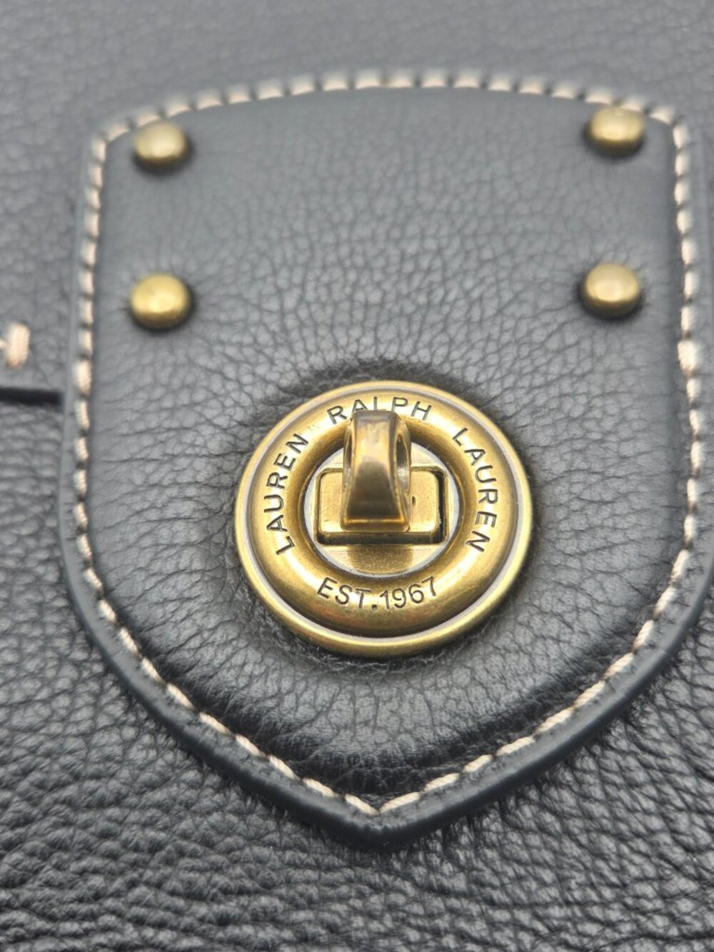 Ralph Lauren Pebble Black Leather Shoulder Bag with Dust Cover - Picture 4 of 13